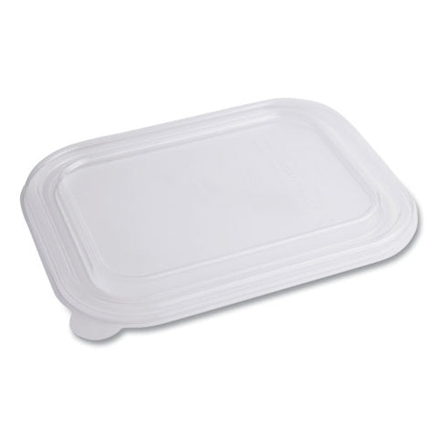 Pla Lids For Trsc60 Fiber Containers, 7.8 X 10.2 X 0.5, Clear, Plastic, 400/carton