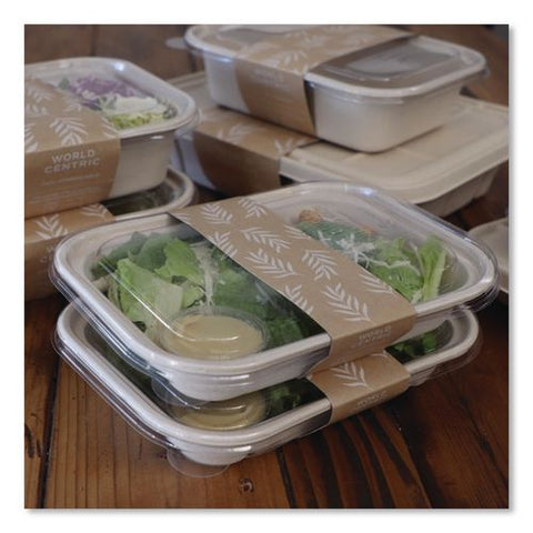 Pla Lids For Fiber Containers, 6.3 X 8.2 X 0.5, Clear, Plastic, 400/carton