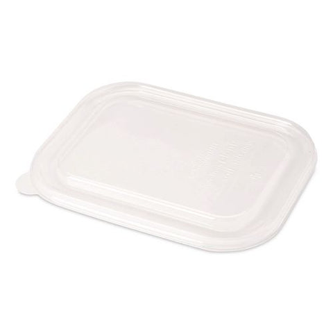 Pla Lids For Fiber Containers, 6.3 X 8.2 X 0.5, Clear, Plastic, 400/carton