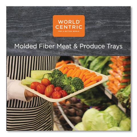 Fiber Trays, Pla Lined, Pfas Free, 1-compartment, 8.2 X 5.7 X 0.7, Natural, Paper, 500/carton