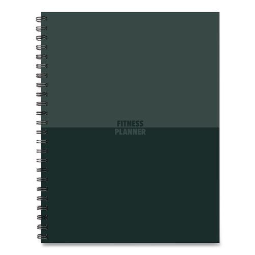 Fitness Undated Monthly Planner, 11 X 8.5, Black/gray Cover, 12-month, Undated