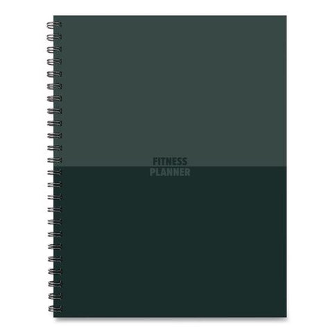 Fitness Undated Monthly Planner, 11 X 8.5, Black/gray Cover, 12-month, Undated