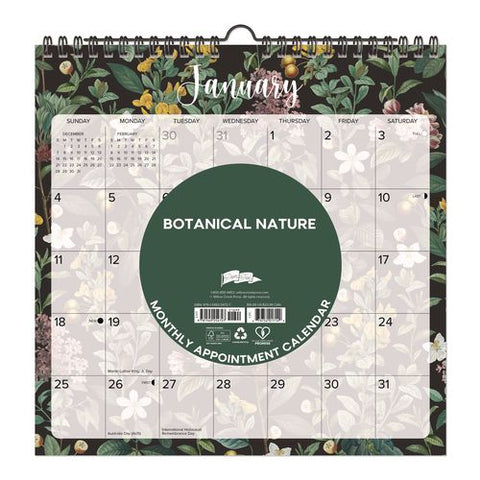Botanical Nature 2026 Spiral Wall Calendar, Botanic Artwork, 12 X 12, Multicolor Sheets, 12-month (jan To Dec): 2026