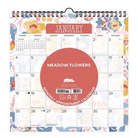 Meadow Flowers 2026 Spiral Wall Calendar, Floral Artwork, 12 X 12, Multicolor Sheets, 12-month (jan To Dec): 2026