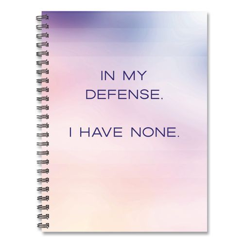 No Defense Undated Journal, Medium/college Rule, Pastel Multicolor Cover, (80) 8 X 6 Sheets