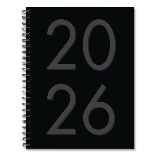 Black Weekly/monthly Planner, 8.5 X 6.5, Black Cover, 12-month (jan To Dec): 2026