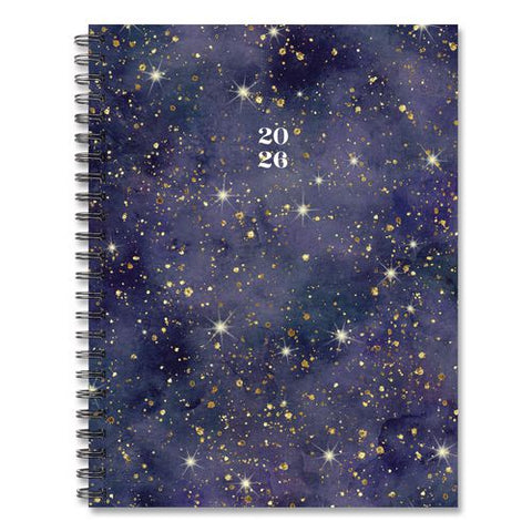 Starry Night Weekly/monthly Planner, 8.5 X 6.5, Black/gold Cover, 12-month (jan To Dec): 2026