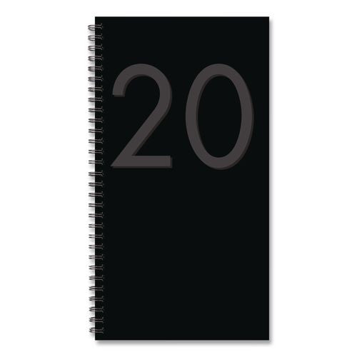 Black Softcover Weekly/monthly Spiral Planner. 6.5 X 3.5, Black Cover, 12-month (jan To Dec): 2026