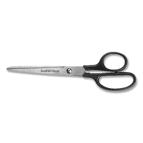 Contract Stainless Steel Standard Scissors, 7" Long, 3.13" Cut Length, Straight Black Handle