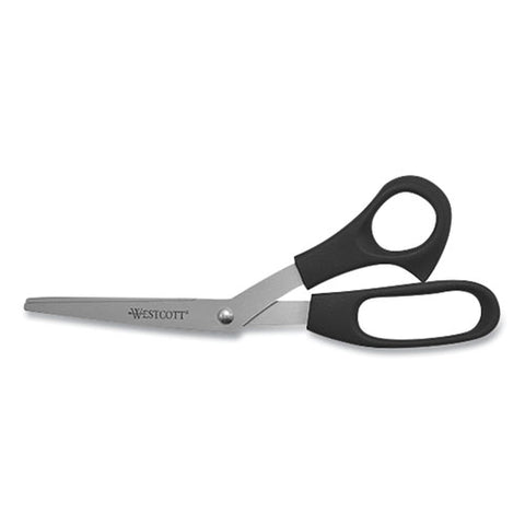 All Purpose Value Stainless Steel Scissors, 8" Long, 3" Cut Length, Offset Assorted Color Handles, 3/pack