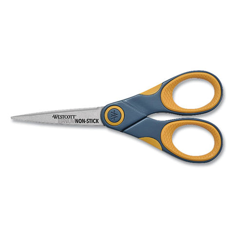 Non-stick Titanium Bonded Scissors, 5" Long, Straight Gray/orange Handle