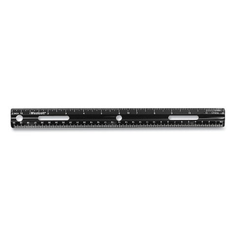 Kleenearth Recycled Ruler, Standard/metric, 12" Long, Plastic, Black