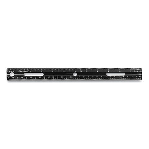 Kleenearth Recycled Ruler, Standard/metric, 12" Long, Plastic, Black