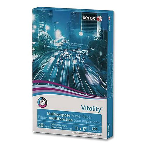 Vitality Multipurpose Printer Paper, 92 Bright, 20 Lb Bond Weight, 11 X 17, White, 500 Sheets/reams, 5 Reams/carton