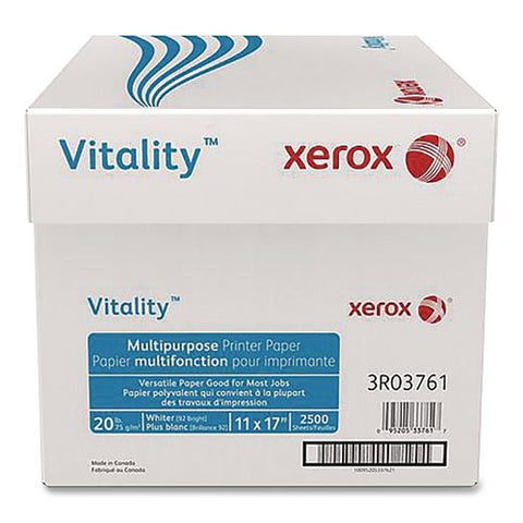 Vitality Multipurpose Printer Paper, 92 Bright, 20 Lb Bond Weight, 11 X 17, White, 500 Sheets/reams, 5 Reams/carton