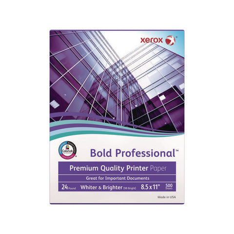 Bold Professional Quality Paper, 98 Bright, 24 Lb Bond Weight, 8.5 X 11, White, 500/ream