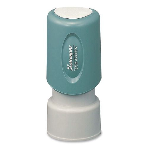 Pre-inked Round Stock Stamp, Posted, 0.62" Dia, Red Ink