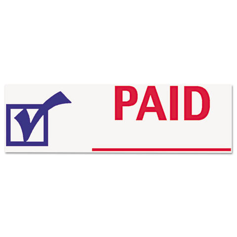 Two-color Title Stamp, Paid, Blue/red