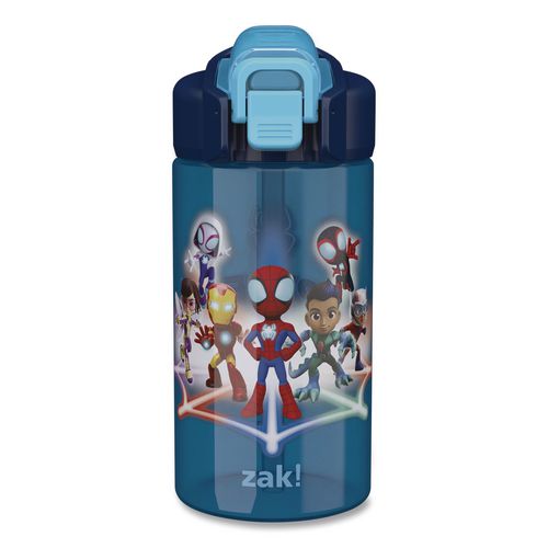 Jubilee Plastic Water Bottle, Spiderman, 16 Oz, Blue/red