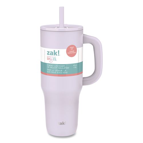 Sutton Stainless Steel Double Wall Insulated Tumbler. 40 Oz, Smoky Lilac