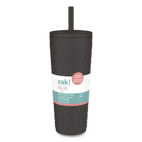 Cora Stainless Steel Double Wall Insulated Tumbler, 24 Oz, Ebony
