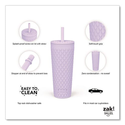 Cora Stainless Steel Double Wall Insulated Tumbler, 24 Oz, Lavender