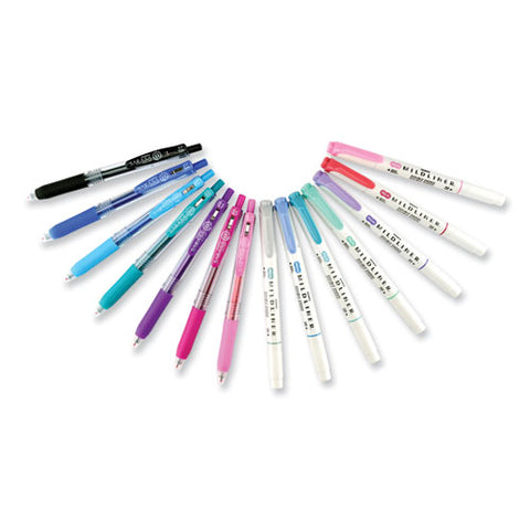 Mixed Writing Set, (7) 0.5 Mm Gel Pens, (7) 1 Mm/4 Mm Bullet/chisel-tip Markers, Assorted Colors