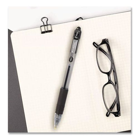 Z-grip Ballpoint Pen, Retractable, Medium 1 Mm, Black Ink And Barrel, 24/pack
