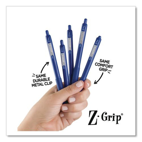 Z-grip Ballpoint Pen, Retractable, Medium 1 Mm, Blue Ink And Barrel, 48/pack