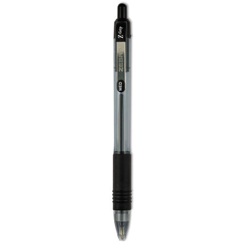 Z-grip Ballpoint Pen, Retractable, Medium 1 Mm, Black Ink, Clear/black Barrel, 12/pack