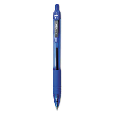 Z-grip Ballpoint Pen, Retractable, Medium 1 Mm, Blue Ink, Translucent Blue/blue Barrel, 12/pack