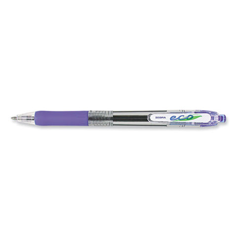 Eco Jimnie Clip Ballpoint Pen, Retractable, Medium 1 Mm, Blue Ink, Clear/blue Barrel, 12/pack