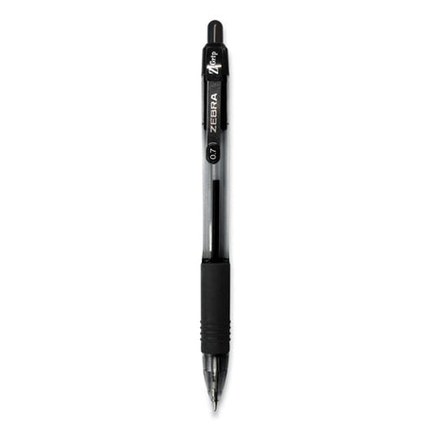 Z-grip Ballpoint Pen, Retractable, Medium 0.7 Mm, Black Ink, Clear/black Barrel, 30/pack