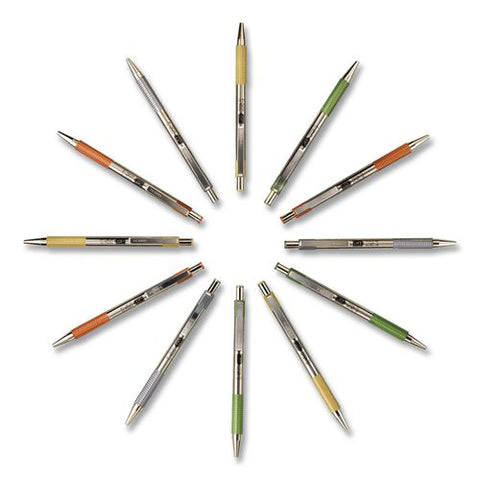 F-301 Signature Series Earthy Tones Ballpoint Pen, Retractable, Fine 0.7 Mm, Black Ink, Assorted Earthy Tones Barrel, 4/pack
