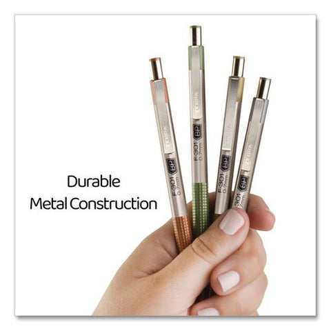 F-301 Signature Series Earthy Tones Ballpoint Pen, Retractable, Fine 0.7 Mm, Black Ink, Assorted Earthy Tones Barrel, 4/pack