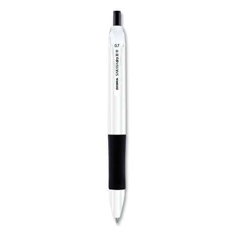 Sarasa Dry X1+ Retractable Gel Pen, Medium 0.7 Mm, Black Ink, White/black Barrel, 12/pack