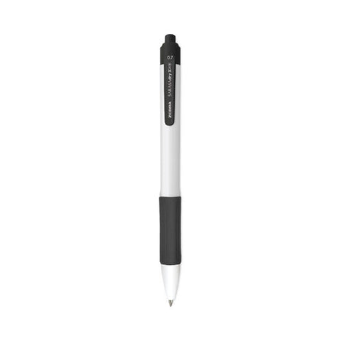 Sarasa Dry X20+ Gel Pen, Retractable, Fine 0.7 Mm, Black Ink, White/black Barrel, Dozen