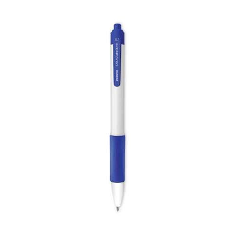 Sarasa Dry X20+ Gel Pen, Retractable, Fine 0.7 Mm, Blue Ink, White/blue Barrel, Dozen