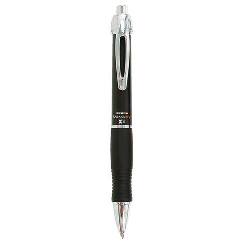 Sarasa Dry X10 Gel Pen, Retractable, Medium 0.7 Mm, Black Ink, Black/silver Barrel, 12/pack