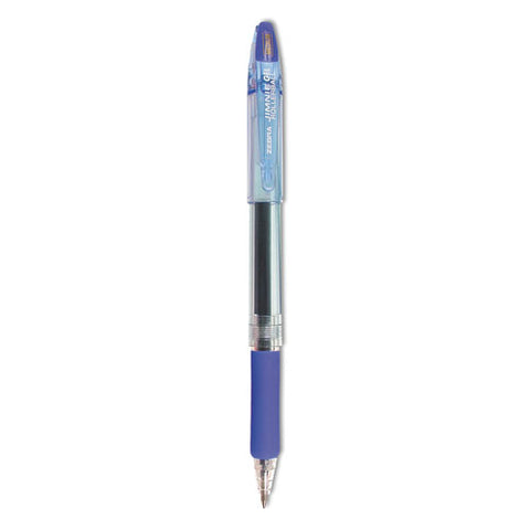 Jimnie Gel Pen, Stick, Medium 0.7 Mm, Blue Ink, Clear/blue Barrel, 12/pack