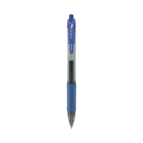 Sarasa Dry Gel X20 Gel Pen, Retractable, Medium 0.7 Mm, Blue Ink, Clear/blue Barrel, 36/pack