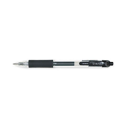 Sarasa Dry Gel X20 Gel Pen, Retractable, Fine 0.5 Mm, Black Ink, Clear/black Barrel, 12/pack