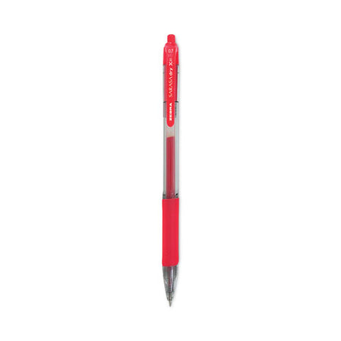 Sarasa Dry Gel X20 Gel Pen, Retractable, Medium 0.7 Mm, Red Ink, Clear/red Barrel, 12/pack