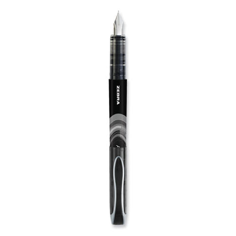 Fountain Pen, Fine 0.6 Mm, Black Ink, Black/gray Barrel, 12/pack