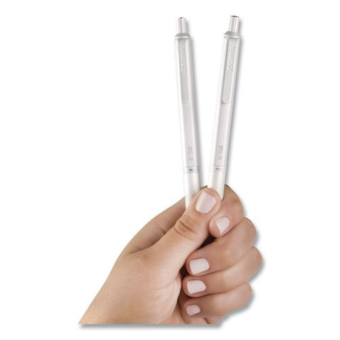 G-750 Gel Pen With Black And Blue Ink Refills, Retractable, Medium 0.7 Mm, Black Ink, White Barrel