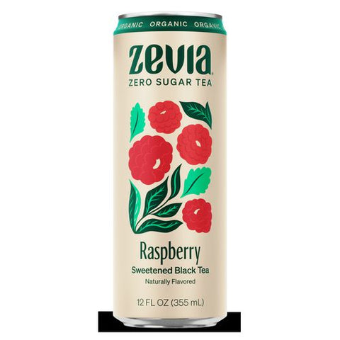 Zero Sugar Naturally Sweetened Black Tea, Raspberry, 12 Oz Can, 12/carton